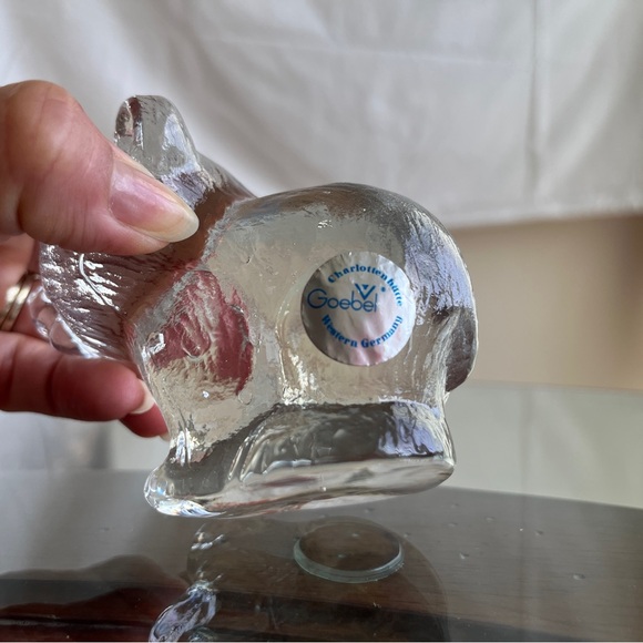 Goebel Vintage Antique Hallmarked Signed Solid Clear Glass German BEAR FIGURINE - Picture 8 of 13
